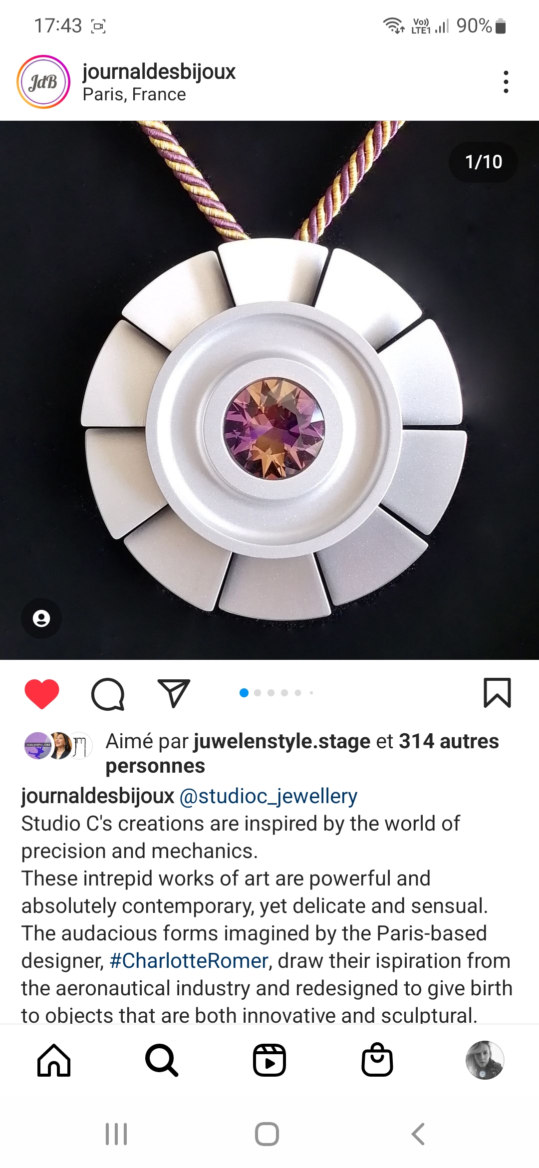 Journal des Bijoux post instagram
