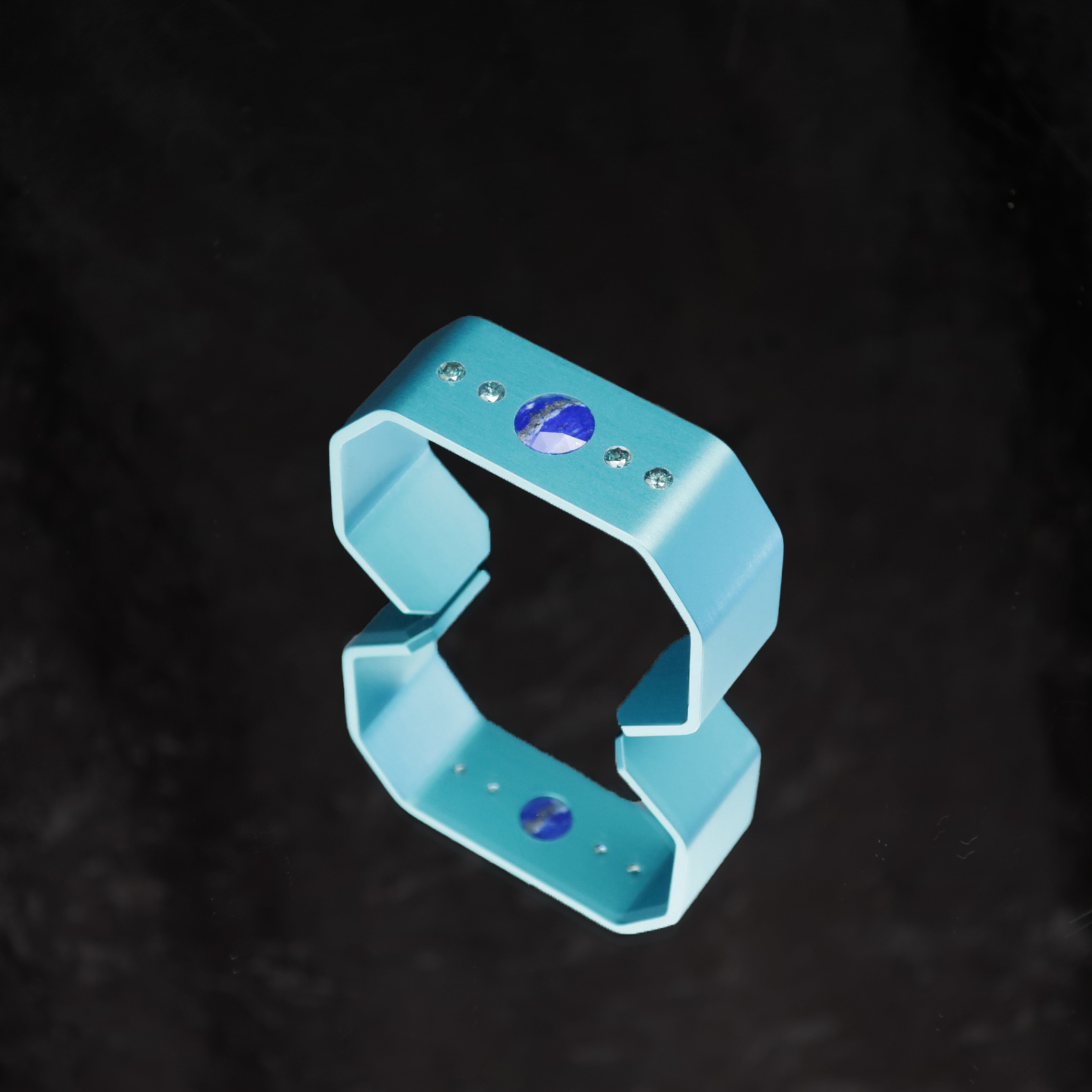 Studio C-manchette mini Mirus bleue lapis et diamants bleus