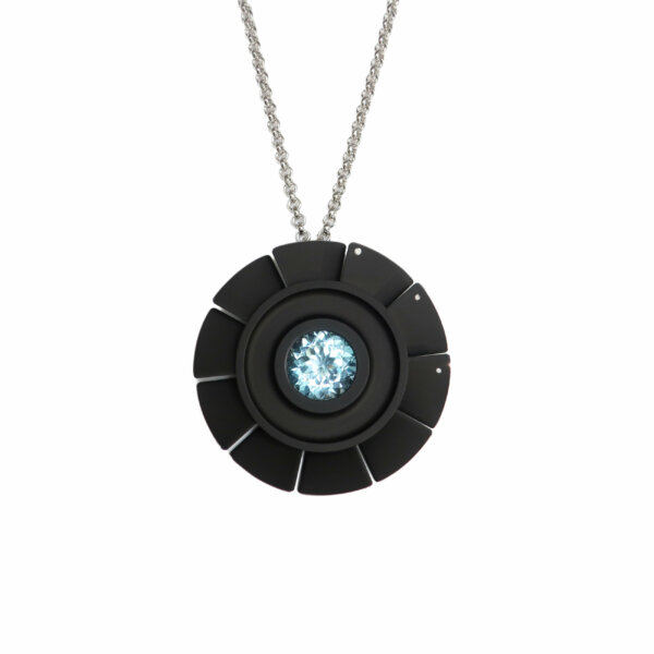 Studio C - collier Mundus noir topaze et diamants