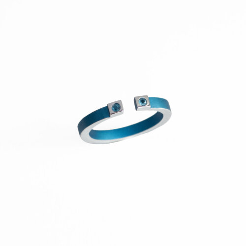 Studio C - Bague H torque bleue apatites 2