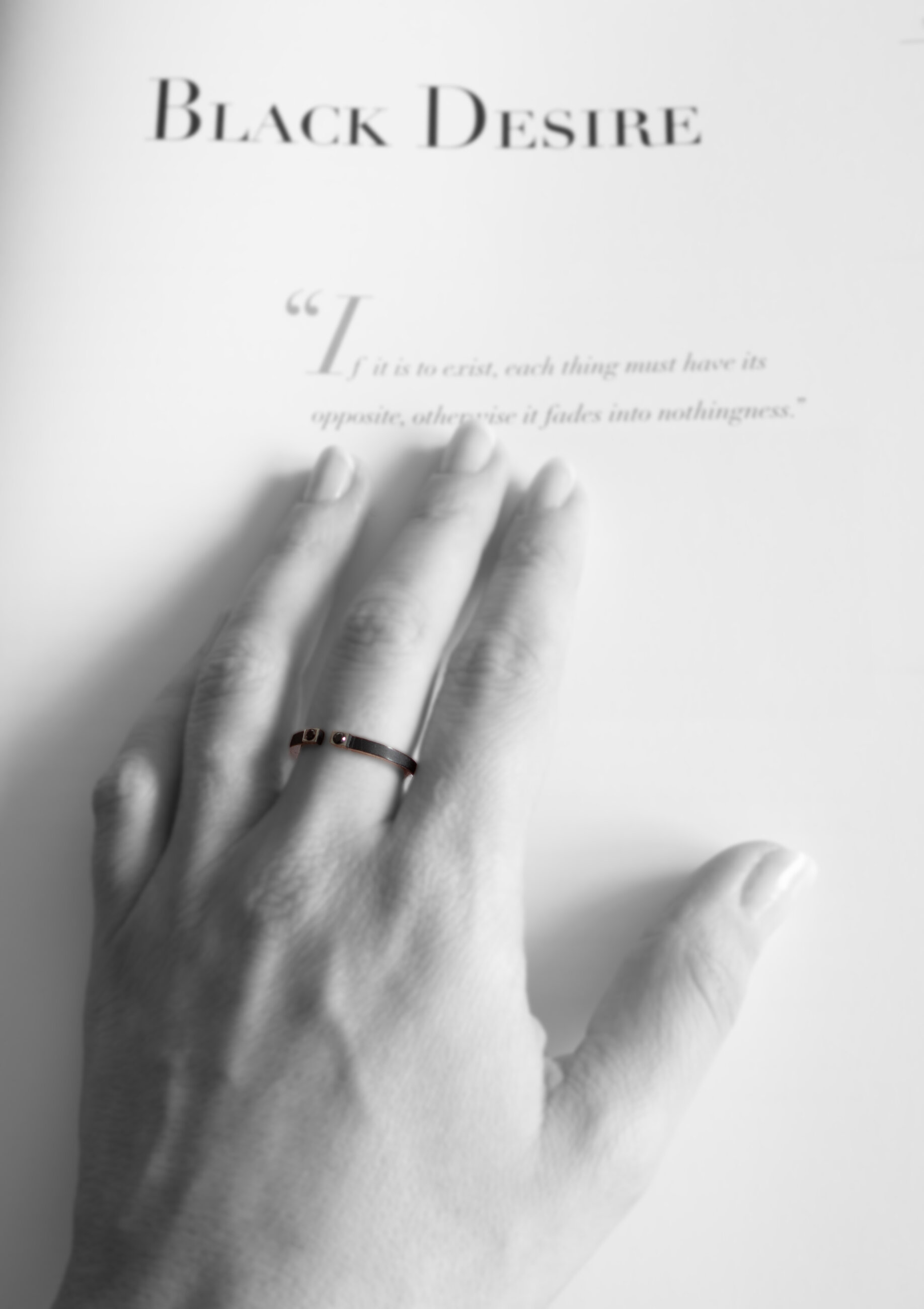 Studio C - Bague H torque noir diamants 5