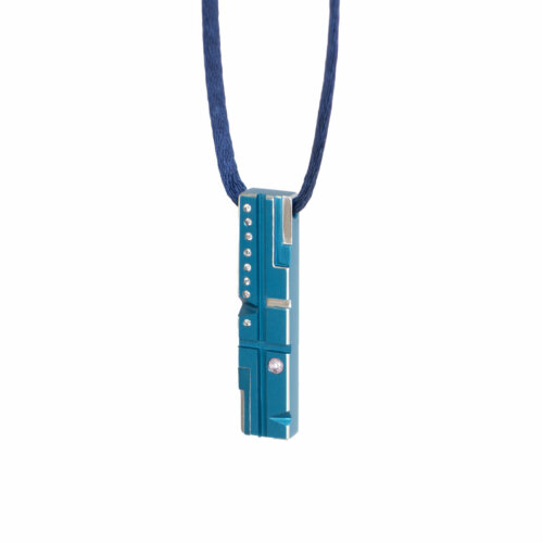 Studio C - Pendentif bleu diamants tourmaline 1
