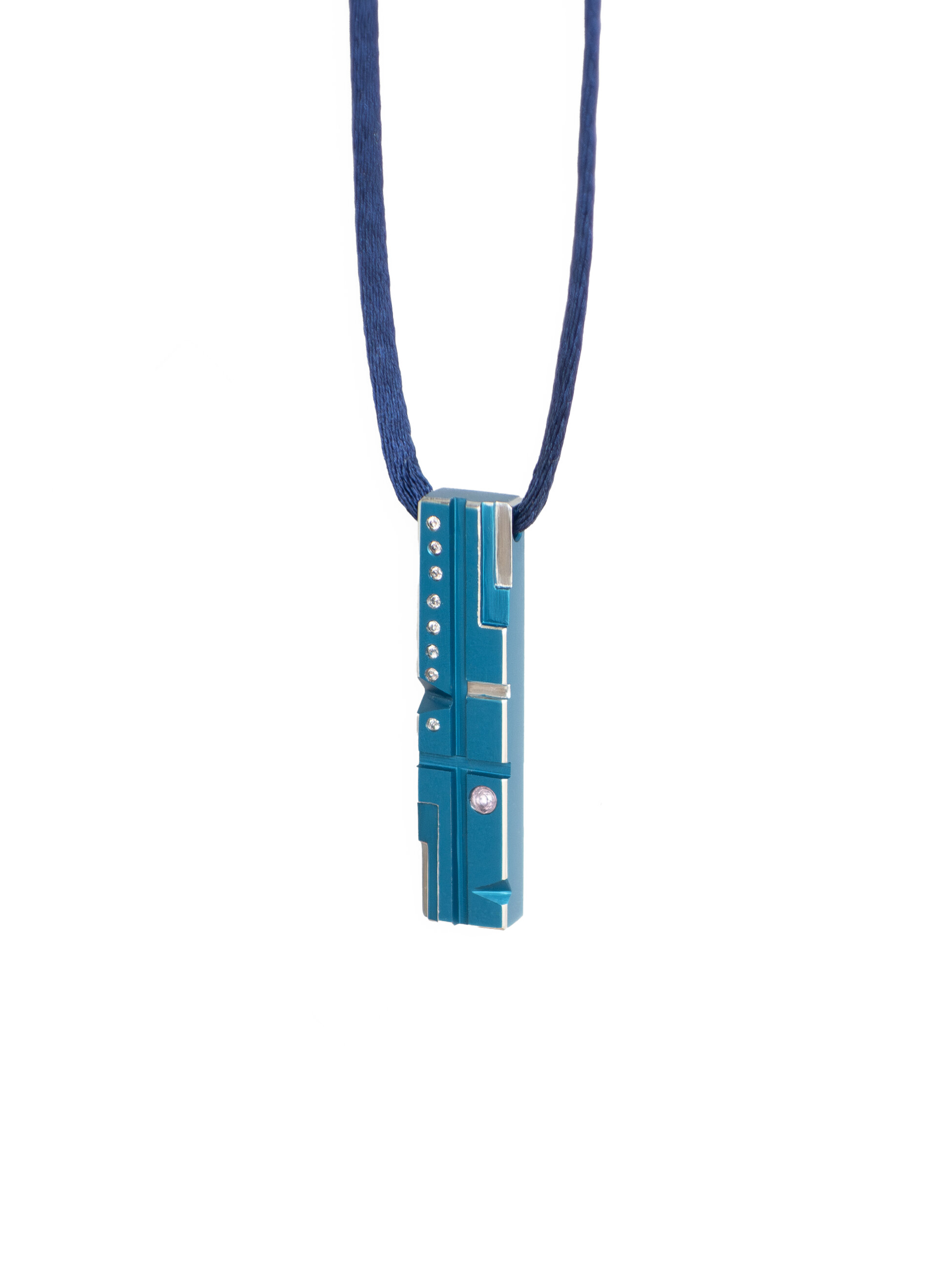 Studio C - Pendentif bleu diamants tourmaline 1