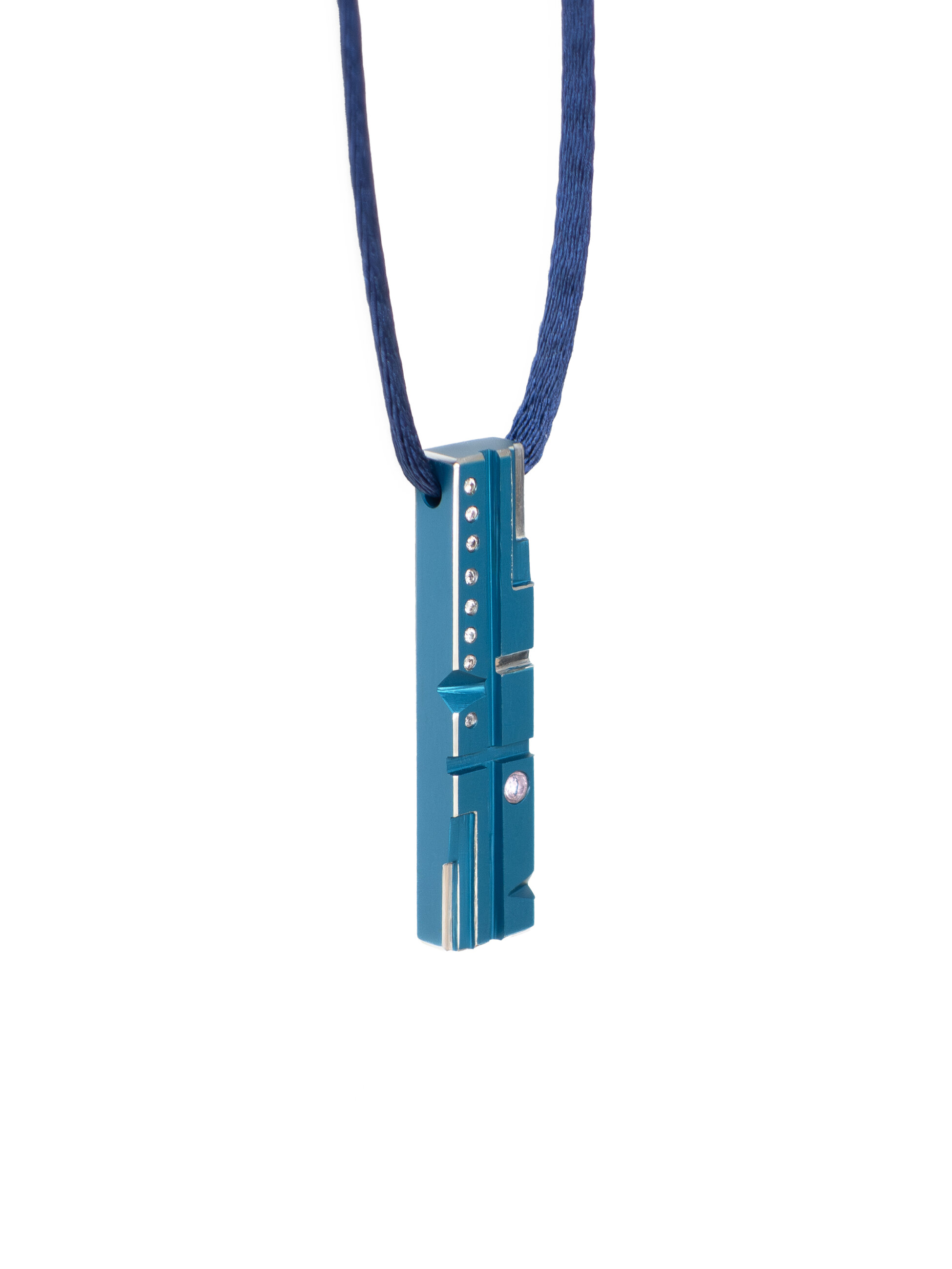 Studio C - Pendentif bleu diamants tourmaline 1