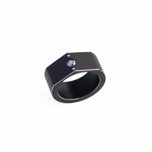 Studio C - Bague H noire 2 pans 3 diamants 2